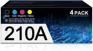 210A Toner Cartridges 4 Pack | Replacement for HP 210A 210X 210 with Chip Toner Works Color Pro MFP 4301fdn 4301 Pro 4201dw 4201dn 4201 Series Printer | W2100A W2101A W2102A W2103A High Yield Ink