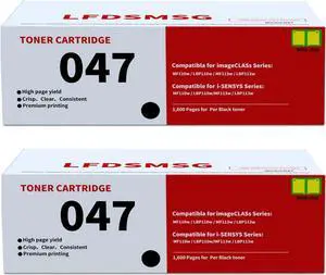 2pack 047 Black Toner Cartridge Replacement for Canon 047 Toner Cartridge for ImageCLASS LBP113W MF113W MF110 LBP110 LBP113W MF113W MF110 LBP110 Series Laser Printer(2Pack