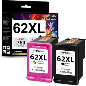 62XL Ink Cartridge Combo Pack | Replacement for HP 62 62XL High Yield Ink Works Envy 5540 5640 5660 7640 OfficeJet 5740 8040 OfficeJet Mobile 200 250 | Black and Tri-Color