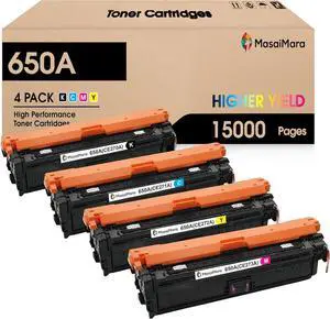 MasaiMara 650A CE270A CE271A CE272A CE273A Compatible Toner Cartridge for HP Laserjet Enterprise CP5525 CP5525dn CP5525n CP5525xh M750 M750dn M750n M750xh Printer (Black Cyan Magenta Yellow, 4-Pack)