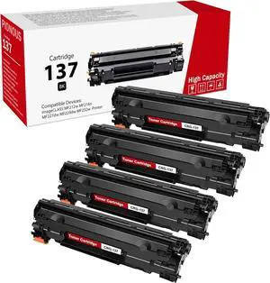 137 High-Yield Black Toner Cartridge 4-Pack Replacement for Canon CRG-137 Toner Cartridge for imageCLASS MF212w MF216n MF217w MF244dw MF247dw MF227dw Printer