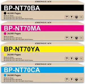 BP-NT70 Toner Cartridge Replacement for Sharp BP-NT70 Toner Cartridges Works for Sharp BP-50C26 BP-50C31 BP-50C36 BP-50C45 BP-70C31 BP-70C36 BP-70C45 Printers (4-Pack)