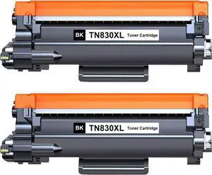 TN830XL High Yield Toner Cartridge 2-Pack Replacement for Brother TN830 TN-830XL TN860 TN-860 Toner use with HL-L2460DW DCP-L2640DW HL-L2400D HL-L2480DW HL-L2405W MFC-L2820DW Printer