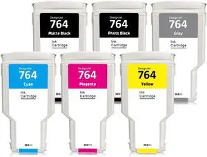 764 Ink Cartridges Replacement for HP 764 Ink Cartridges Compatible with DesignJet T3500 Printer (6-Pack 300ML)
