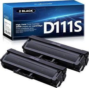 MLT-D111S D111S Toner Cartridge Replacement for Samsung MLT-D111S D111S 111S Toner for Xpress M2020W Toner, M2020W M2020 M2070FW M2024W M2070W Printer (2-Pack Black)