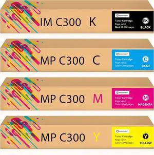 IM C300 C400 Toner Cartridge Replacement for IM C300 C400 842378 842379 842380 842381 for IM C300 C300F C400 C400F C400SF Printer High-Yield (17,500 Pages, 4 Packs)
