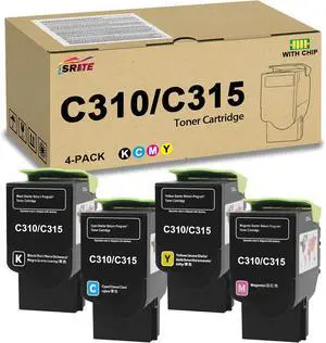 SRITE 4-Pack C310/C315 High-Yield Toner Cartridge Replacement for 006R04356 006R04357 006R04358 006R04359 Ink for Xerox C310 C315 C310DNI C310DNIM C315DNI Printers