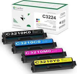 C3224/MC3326 Toner Cartridge Set (4 Pack, BK/C/M/Y) Compatible Replacement for Lexmark C3210K0 C3210C0 C3210M0 C3210Y0 Toner Work for C3224 MC3426 MC3326 C3326 C3426 MC3224 Printer