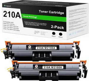 210A Black Toner Cartridge Replacement for HP 210A W2100A for Laser Color MFP 4301fdw 4301fdn Pro 4201dw 4201dn Series Printer Toner (2 Black)