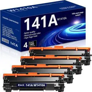 141A Toner Cartridge 1,400 Pages Compatible 141A Toner Replacement for HP 141A W1410A 141X W1410X Black Toner Cartridge to Use with Laser Pro M110w MFP M140w M139(4Pack ,Black)