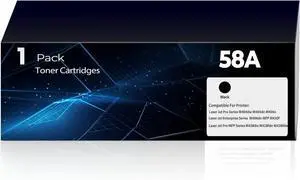58A Toner Cartridge Black Laser Jet Pro M404dw Enterprise M406dn Compatible for HP 58A CF258A Toner Cartridges Replacement Pro M404dw M406dn M404dn M404n MFP M430f M428dw M428fdn fdw Printer(1 Black)