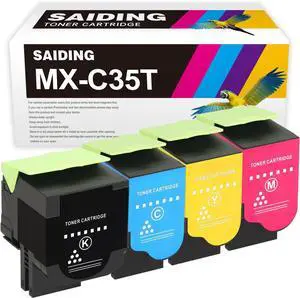 SAIDING MX-C35T MX-C357F Toner Cartridge High Yield Compatible Sharp MX-C35TB MX-C35TC MX-C35TM MX-C35TY with MX-C357F MX-C407P Printer(4-Pack,BCMY) SAIDING MX-C35T MX-C357F Toner Cartridge High Yield Compatible Sharp MX-C35TB MX-C35TC MX-C35TM MX-C35TY with MX-C357F MX-C407P Printer(4-Pack,BCMY)