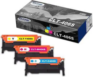 3-Pack 1C/1M/1Y CLT-C406S Y406S M406S High Yield Toner Cartridge(with chip), Replacement for Samsung CLT-C406S Y406S M406S for Xpress C46x C41x Series C460W C460FW C412W/C413W C462W/C462FW Printer