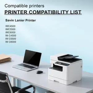 SRITE 4-Pack IM C4500 IM C6000 High Capacity Toner Cartridge Black Cyan Magenta Yellow 842279 842280 842281 842282 Replacement for Ricoh Savin Lanier IMC4500 IMC5500 IM C5500 IMC6000 Printer