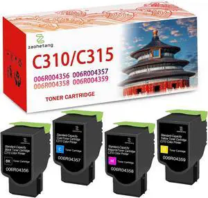 C310 Toner Cartridge 006R04356 006R04357 006R04358 006R04359 Compatible with Xerox C310 C315 C310DNI C315DNI Printer (4 Pack)