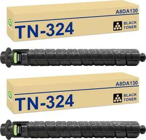 TN324 TN324K Toner Cartridge Remanufactured for Konica Minolta A8DA130 TN324 TN-324 TN326 TN512 TN513 TN514 TN515 TN516 for BizHub C258 C308 C368 C554e C558 Printers, (28,000 Pages, 2x TN324 Black)