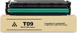 T09 BK Toner Cartridge Compatible T09L Black 3020C005AA Replacement for Canon T09 Black Toner Cartridge for Color ImageCLASS X LBP1127C & Color ImageCLASS X MF1127C Printers, 7,600 Pages
