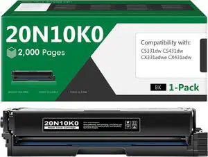 20N10K0 Toner Cartridge Compatible CS331 Replacement for Lexmark 20N10K0 Black Toner Cartridge with CS331, CS431, CX331, CX431 Printer | CS331 CX331 Toner[2,000 Pages]