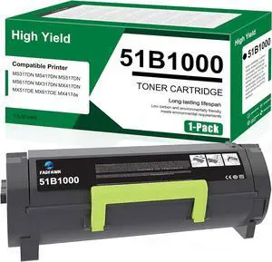 51B1000 Black Toner Cartridge 1pack: Replacement for Lexmark 51B1000 Toner Cartridge Work for MS317dn MX317dn MS417dn MX417de MS517dn MX517de MS617dn MS617de Printer [3,000 Pages]