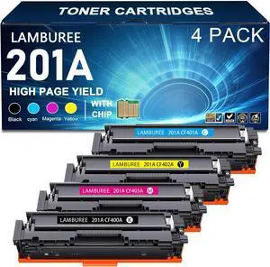 4 Pack 201A Toner Cartridge Set with Chip Replacement for Color Pro M252dw Pro M252n Pro MFP M277n Pro MFP M277dw Pro MFP M277c6 Pro MFP M274n Black Yellow Cyan Magenta