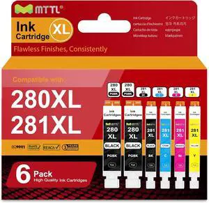 PGI-280XL CLI-281XL Ink Cartridges (6-Pack) - Replacement for Canon 280 281 Ink Cartridges 280XL 281XL Ink for with Pixma TR8620 TR8620a TS6320 TR7520 TS6120 TS6220 TS8220 Printer - High Yield XL