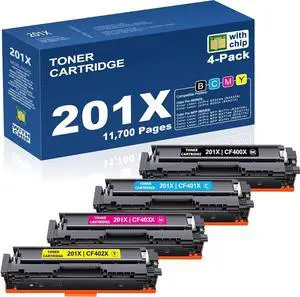 201X M277dw Toner Replacement for HP 201x Set Toner Cartridges 4-Pack High Yield 201A 201X Toner Cf401X Cf402X Cf403X Color Laserjet Pro MFP M277dw M277c6 M252dw M252n M277n Printers (B/C/M/Y)