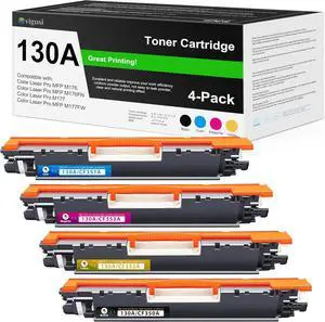 130A Toner Cartridge Set 4-Pack Replacement for HP 130A Toner Cartridges Works with HP Color Laser Pro MFP M176n M177fw M176 M177 Printer Ink (Black,Cyan, Magenta, Yellow)