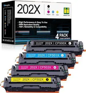 202X High Yield Toner Cartridge Compatible 4 Pack 202X 202A Toner Cartridges Replacement for HP Color Pro M254dw M254dn M254nw MFP m254 m281 M280nw M281fdn M281fdw M281cdw Printers (BK/C/M/Y)