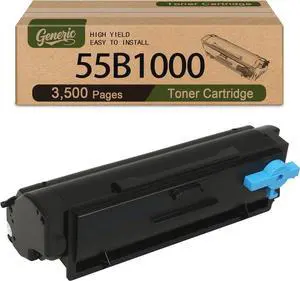 55B1000 Black Toner Cartridge (with New Chip) Compatible for 55B1H00 Toner for MS331dn MS431dn MS431dw MX331adn MX431adn MX431adw MX432adwe Printers