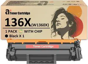 136X Toner Cartridge Compatible for HP Laserjet 136X W1360X Black Toner Cartridges Work for HP Laserjet M211d M211dw MFP M236d M236sdn M236dw M236sdw Printers 1 Pack