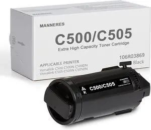 C500 C505 Black Toner Cartridge Extra High Yield 1 Pack: 106R03869 Toner Cartridge Replacement for Xerox VersaLink C505 C500 C500N C500DN C505N C505DN Printer
