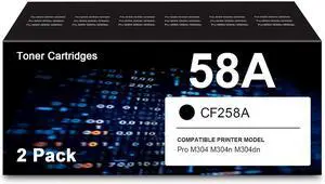 Remanufactured 58A Toner Cartridges Replacement for HP 58 A CF258A 58X CF258X for Laserjet MFP M428fdw M428fdn M428dw M404 M428 Pro M404n M404dn M404dw Printer(2 Pack)