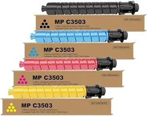 Remanufactured MP C3503 C3504 for 841813 841814 841815 841816 Toner Cartridge Replacement for Ricoh Aficio Lanier Savin MP C3503 C3003 C3504 C3004 Printer (1BK/1C/1Y/1M)