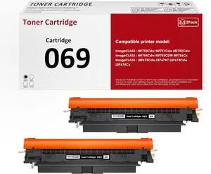 069 High Capacity Toner Cartridge Set Replacement for 069 069H Toner Cartridge Set to use with ImageCLASS MF753Cdw MF751Cdw MF752Cdw MF756Cx LBP674Cdw LBP673Cdw LBP674Cx Printer(2 Pack,Black)