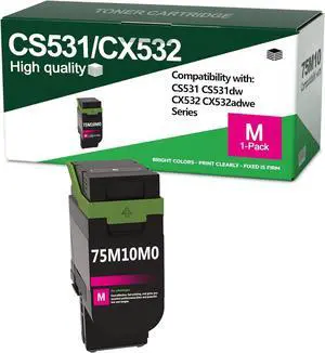 CS531 CX532 Toner Cartridge 2,500 Pages 75M10M0 Replacement for Lexmark CS531dw CS632dwe CX532adwe CX635adwe Printer