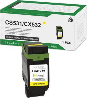 75M10Y0 Yellow Standard Yield Toner Cartridge Replacement for Lexmark CS531 CS531dw CX532 CX532adwe Printers 1-Pack