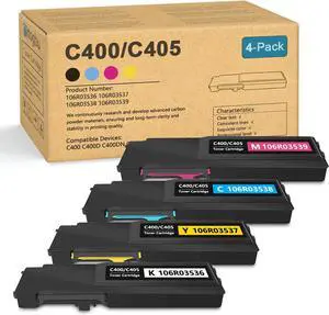 VersaLink C400 / C405 Extra High Capacity Toner Cartridge (4-Pack, BK/C/M/Y) - 106R03536 106R03537 106R03538 106R03539 Replacement for Xerox VersaLink C400 C400D C400DN C405 C405DN C405N Printer