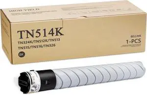 Compatible TN514K Toner Cartridge (1 Pack, Black, 29,000 Pages) for Konica Minolta Bizhub C458 C558 C658 Replaces TN514, TN324, TN326, TN512, TN513, TN515, TN516, A9E8130