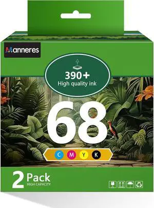 68 Ink Cartridges (Black/Tri-Color) Replacement for HP 68 XL Combo Pack for Envy 6152e, 6155e, 6552e, 6555e, 6558e Printer
