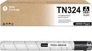 TN324 Black High Yield Toner Cartridges 1 Pack Replacement for Konica Minolta TN324K A8DA130 Toner Cartridge to use with Bizhub C258 C308 C368 Printer(1 Black)