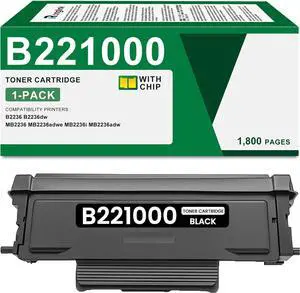 B221000 Black Toner Cartridge (with Chip) Replacement for Lexmark B/MB2236 Toner Cartridge High Yield Works with B2236 B2236dw MB2236 MB2236adwe MB2236i MB2236adw Printer (1-Pack, 1,500 Pages)