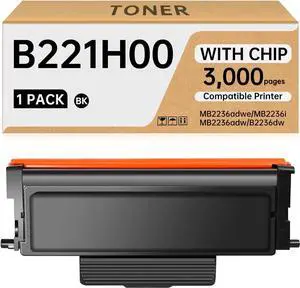 B221H00 High Yield Toner Cartridge (with Chip) Compatible with Lexmark MB2236adwe MB2236i MB2236adw B2236dw Printer - 3,000 Page - B221H00 B221000 (1-Pack, Black)