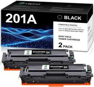 201A Black Toner Cartridge (2-Pack) Compatible 201A Toner Cartridge Replacement for HP 201A CF400A with Pro MFP M277dw M277n M277c6 M252dw M252n M277 M252 Printer | CF400AD