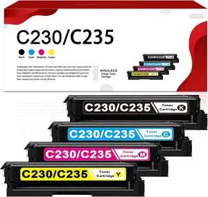 C230 C235 Ink Toner Cartridges with Chip Extra High Capacity Replacement for Xerox 006R04391 006R04392 006R04393 006R04394 (BK:5,800 Pages,CMY:4,800 Pages) Works with C235DNI/C230DNI Printer