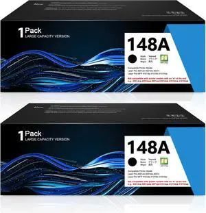 148A Black Toner Cartridge W1480A with Chip 2-Pack: Replacement for HP 148A Toner Cartridge 148X W1480X Works with Laser Pro 4001dn 4001dw 4001n Printer Laser Pro MFP 4101dw 4101fdn 4101fdw Printer