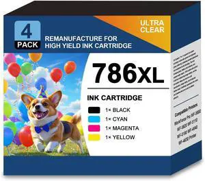 Remanufactured 786XL T786XL Ink Cartridge Combo Pack T786XL120 T786XL220 T786XL320 T786XL420 Ink Replacement for Workforce Pro WF-5690 WF-5620 WF-5110 WF-5190 WF-4640 WF-4630 Series Printer