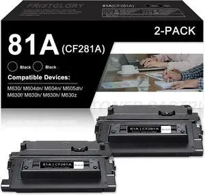 81A(CF281A) Black Toner Cartridge Replacement for HP 81A 81XBlack Toner Compatible with M630, M604dn, M604n, M605dh, M605dn Printer(2Black)