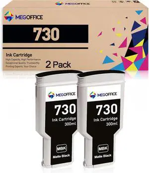 Compatible Ink Cartridge Replacement for HP 730 Ink Cartridges 300ml Matte Black P2V71A for DesignJet T1600 T1700 T2600 Printer