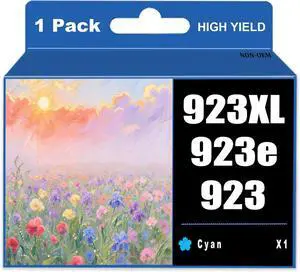 923XL 923e 923 Cyan Ink Cartridge Latest Chip Compatible for HP OfficeJet Pro 8135e 8130e 8139e 8138e 8122e 8120 8124e 8125e 8130 8132e 8134e Printer (1 Cyan)