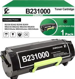 B231000 High Yield Black Toner Cartridge Replacement for B231000 Toner Cartridge Work for B2338 B2442 B2546 B2650 MB2338 MB2442 MB2546 MB2650 MB2338adw MB2442adwe MB2546ade Laser Printers (3500 Pages)
